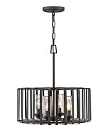 Hinkley Reid 4-Light Outdoor Pendant In Brushed Graphite