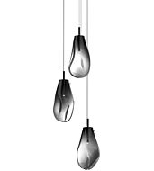 Sonneman Liquid 3 Light 22 Inch Pendant Light in Satin Black