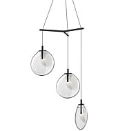 Sonneman Cantina 3 Light 15 Inch Pendant Light in Satin Black