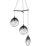 Sonneman Cantina 3 Light 15 Inch Pendant Light in Satin Black