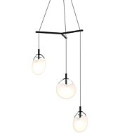 Sonneman Cantina 3 Light 12 Inch Pendant Light in Satin Black