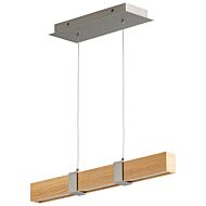 Decca LED Pendant in Satin Nickel W White Oak by Oxygen