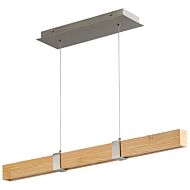 Decca LED Pendant in Satin Nickel W White Oak by Oxygen