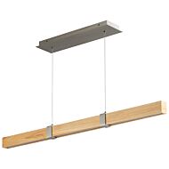 Decca LED Pendant in Satin Nickel W White Oak by Oxygen