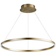 Circulo LED Pendant in Aged Brass by Oxygen