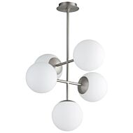 Nebula LED Pendant in Satin Nickel by Oxygen