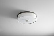 Echo LED Ceiling Mount in Satin Nickel W White Grass by Oxygen