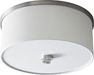 Echo LED Ceiling Mount in Satin Nickel W White Grass by Oxygen