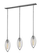 Z-Lite Persis 3-Light Linear Pendant Light In Old Silver