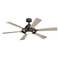 Gentry Lite 1-Light 52" Ceiling Fan in Weathered Zinc