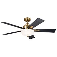 Vinea 1-Light 52 Ceiling Fan in Brushed Natural Brass