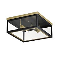 Neoclass Two Light Outdoor Flush Mount in Black   Gold by Maxim