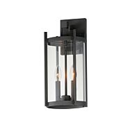 Belfry 2-Light Outdoor Wall Sconce in Black