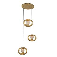 Kalco Calistoga 3 Light Pendant Light in Gold Leaf