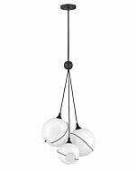 Hinkley Skye 3-Light Pendant In Black With Cased Opal Glass