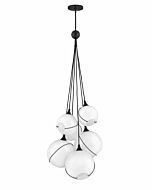 Hinkley Skye 6-Light Chandelier In Black With Cased Opal Glass