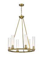 Z-Lite Beau 6-Light Chandelier In Rubbed Brass