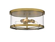 Z-Lite Callista 3-Light Flush Mount Ceiling Light In Rubbed Brass