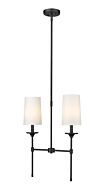 Z-Lite Emily 2-Light Linear Pendant Light In Matte Black