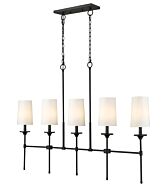 Z-Lite Emily 5-Light Linear Pendant Light In Matte Black