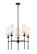 Z-Lite Emily 5-Light Chandelier In Matte Black