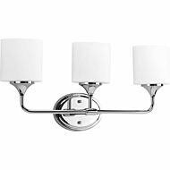 Lynzie 3-Light Bathroom Vanity Light in Polished Chrome