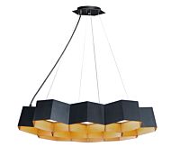 Maxim Honeycomb 10 Light Pendant Light in Black and Gold