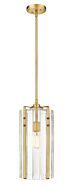 Z-Lite Alverton 1-Light Pendant Light In Rubbed Brass