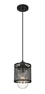 Z-Lite Kipton 1-Light Mini Pendant Light In Matte Black