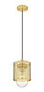 Z-Lite Kipton 1-Light Mini Pendant Light In Rubbed Brass