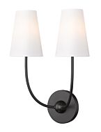 Shannon 2-Light Wall Sconce in Matte Black