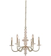 Kalco Carrara 6 Light Rustic Chandelier in Champagne Gold