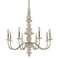 Kalco Carrara 8 Light Rustic Chandelier in Champagne Gold