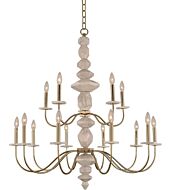 Kalco Carrara 15 Light Rustic Chandelier in Champagne Gold