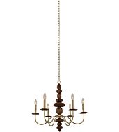 Kalco Lassen 6 Light Rustic Chandelier in Champagne Gold