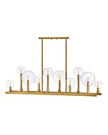 Hinkley Alchemy 10-Light Linear Chandelier In Lacquered Brass