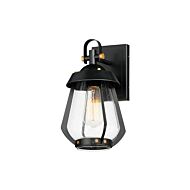 Mariner One Light Outdoor Wall Sconce in Black   Antique Brass by Maxim