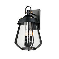 Mariner Two Light Outdoor Wall Sconce in Black   Antique Brass by Maxim