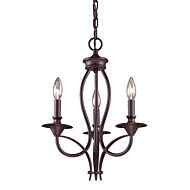 Medford 3-Light Chandelier in Oiled Bronze