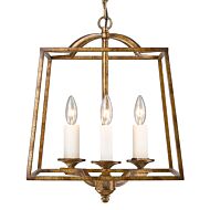 Golden Athena 3 Light Foyer Light in Grecian Gold