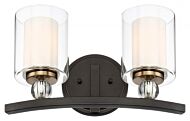 Minka Lavery Studio 5 2 Light Bathroom Vanity Light in Painted Bronze with Natural Brush