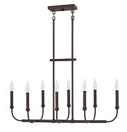 Hinkley Alister 8-Light Linear Chandelier In Buckeye Bronze