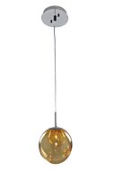 Meteor One Light Mini Pendant in Chrome by Kalco