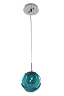 Meteor One Light Mini Pendant in Chrome by Kalco