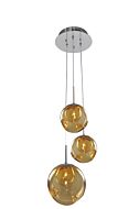 Meteor Three Light Pendant in Chrome by Kalco