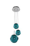 Meteor Three Light Pendant in Chrome by Kalco