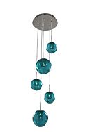 Meteor Five Light Pendant in Chrome by Kalco