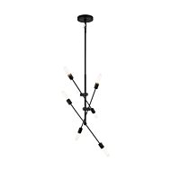 Axis Six Light Chandelier in Midnight Black by Visual Comfort Studio