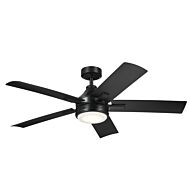 Tide 1-Light 52 Ceiling Fan in Satin Black