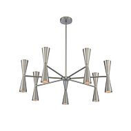 Milo LED Chandelier in Satin Nickel by Kalco